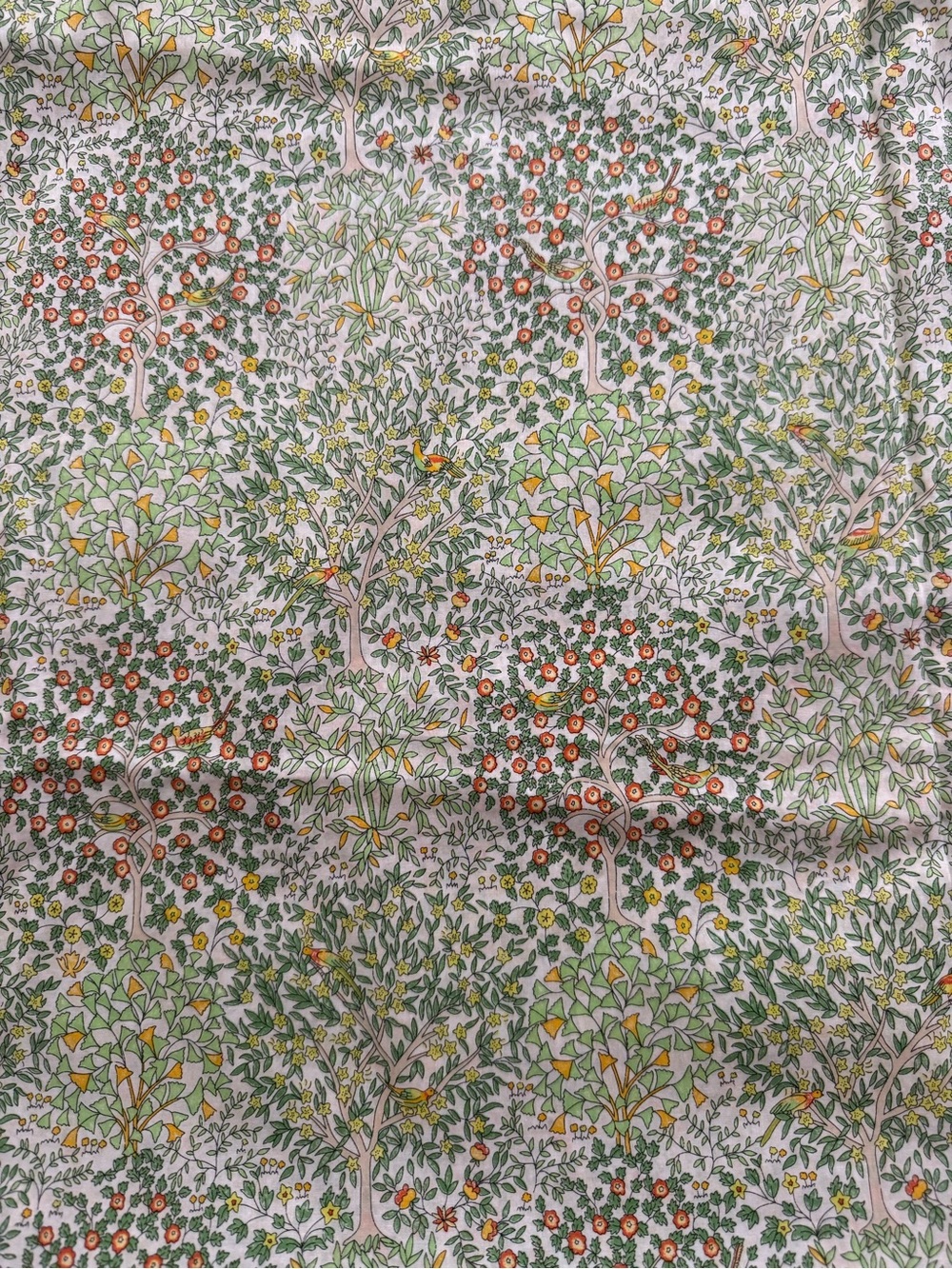 Liberty of London Tana lawn in Green, Orange and Yellow